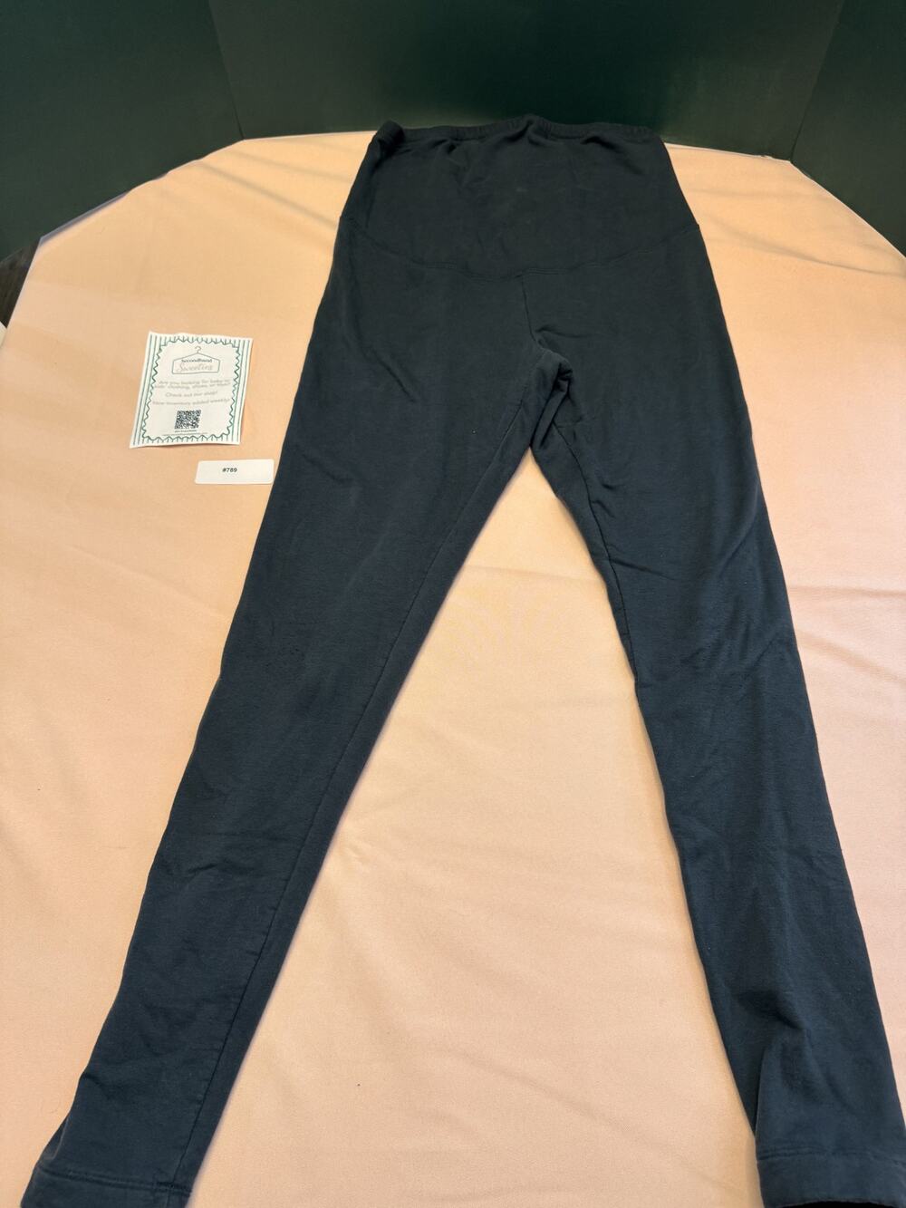 Gray Maternity Straight Leg Pants Medium Stretch Over Belly Comfort Pants #789